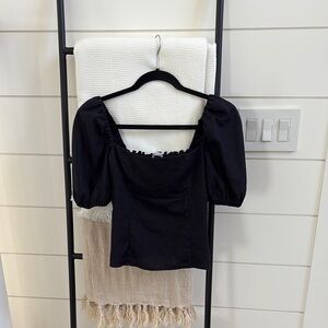 Reformation Black Linen Top. Size 6.
